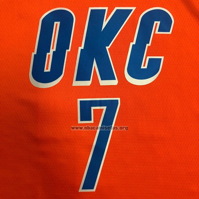 Camiseta Oklahoma City Thunder Darius Bazley NO 7 Statement 2021 Naranja